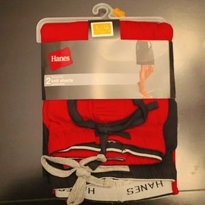 Hanes Mens 2-pack Knit Shorts Size Large